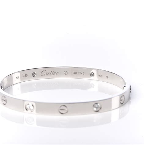 cartier love bracelet in white gold|cartier love bracelet real gold.